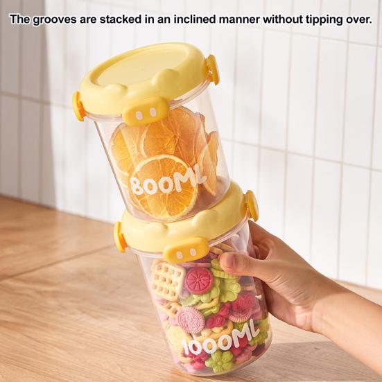 Yousheng Versiegelungsglas Stark feuchtigkeitsdicht Verschluss in Schweinchenform Transparenter Körper Mehrere Größen Küchenvorratsglas