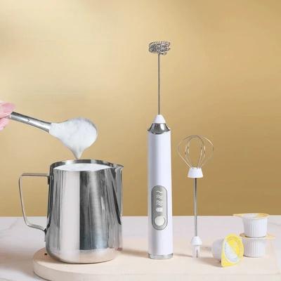 Dobíjecí napěňovač mléka - 3rychlostní elektrický ruční mixér na kávu, šlehač vajec, metlička, napěňovací míchání pro latte, cappuccino, smetanu