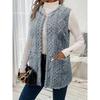 New Elegant Women's Faux Fur Teddy Vest Jacket Casual Sleeveless Outwear