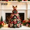 Patchwork Tree Crafting Supplies DIY Quilted Christmas Kit, 3D Fabric Craft Set for Project Beginners, Handmade Tabletop Holiday Decor with