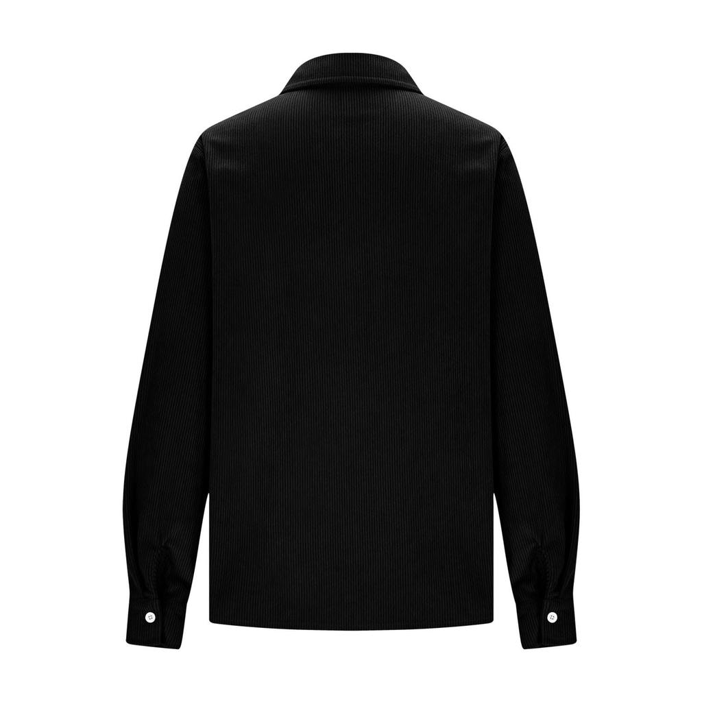 Women's Long Sleeve Button Down Shirt with Two Pockets for Casual Daily Wear
