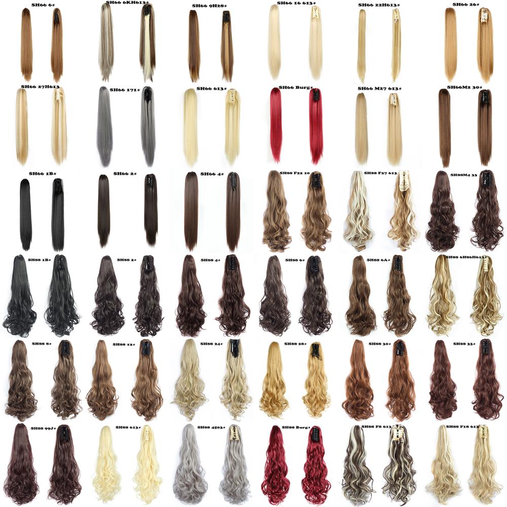 XINRAN 22-Zoll-Pferdeschwanz-Haarverlängerung mit Krallenclip, synthetisches Pferdeschwanz-Verlängerungshaar für Frauen, Pferdeschwanz-Haar-Haarteil