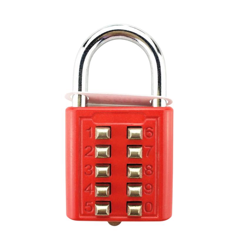 Outdoor Travel Security Lock Zinc Alloy 10 Button Blind Push Button 10 Button combination lock Combination Padlock