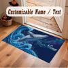 Space Cosmic Theme Crystal Velvet Floor Rug Personalized Custom Name Text Warm Carpet Home Decoration