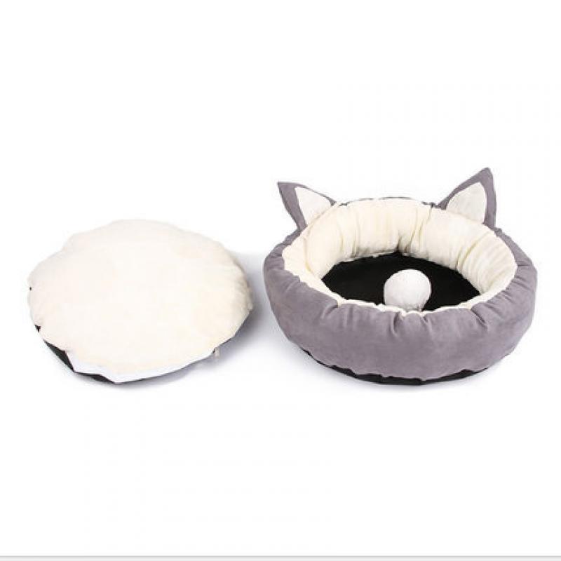 Four Seasons Haustier-Katzenbett, waschbar, weich, rund, Katzenhütte, Haustierbett für kleine und mittelgroße Katzen und Hunde, Heimtierbedarf, Zubehör