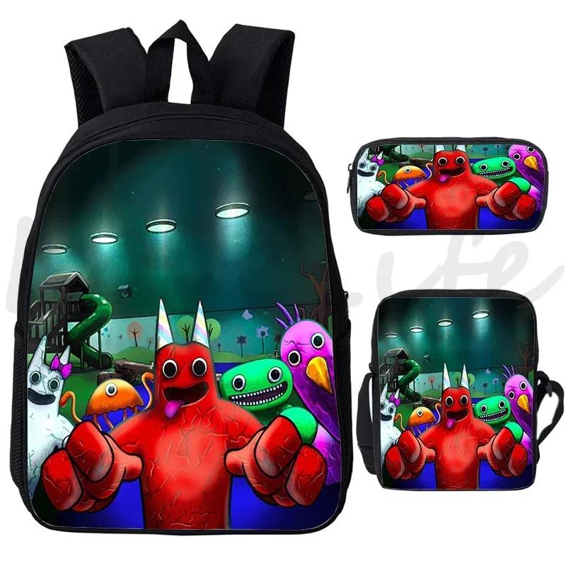 3Pcs/set Garten Of BanBan Backpack Anime Game School Bags Boys Girls Bookbag Cartoon Large Capacity Children Schoolbag Mochila