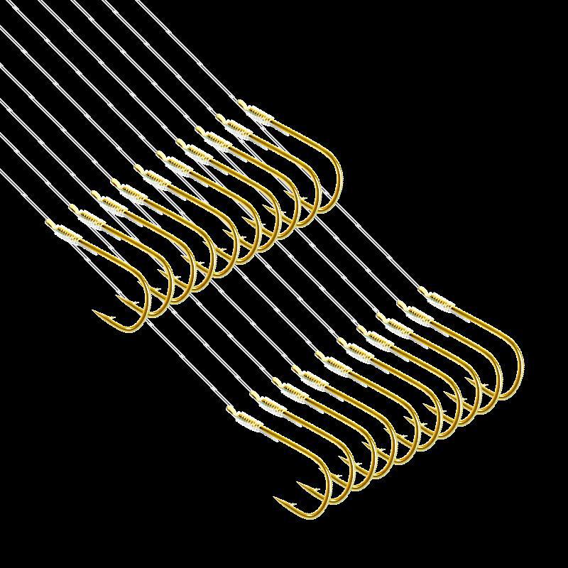 Gold Sleeve Anti-Tangle Double Hook Fishing Line Set for Crucian Carp