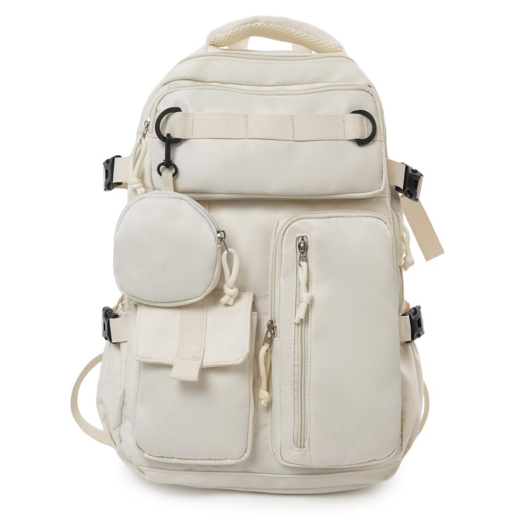 School bag women's backpack college students men and women with the same style multi-pocket large-capacity tooling casual backpack tide
