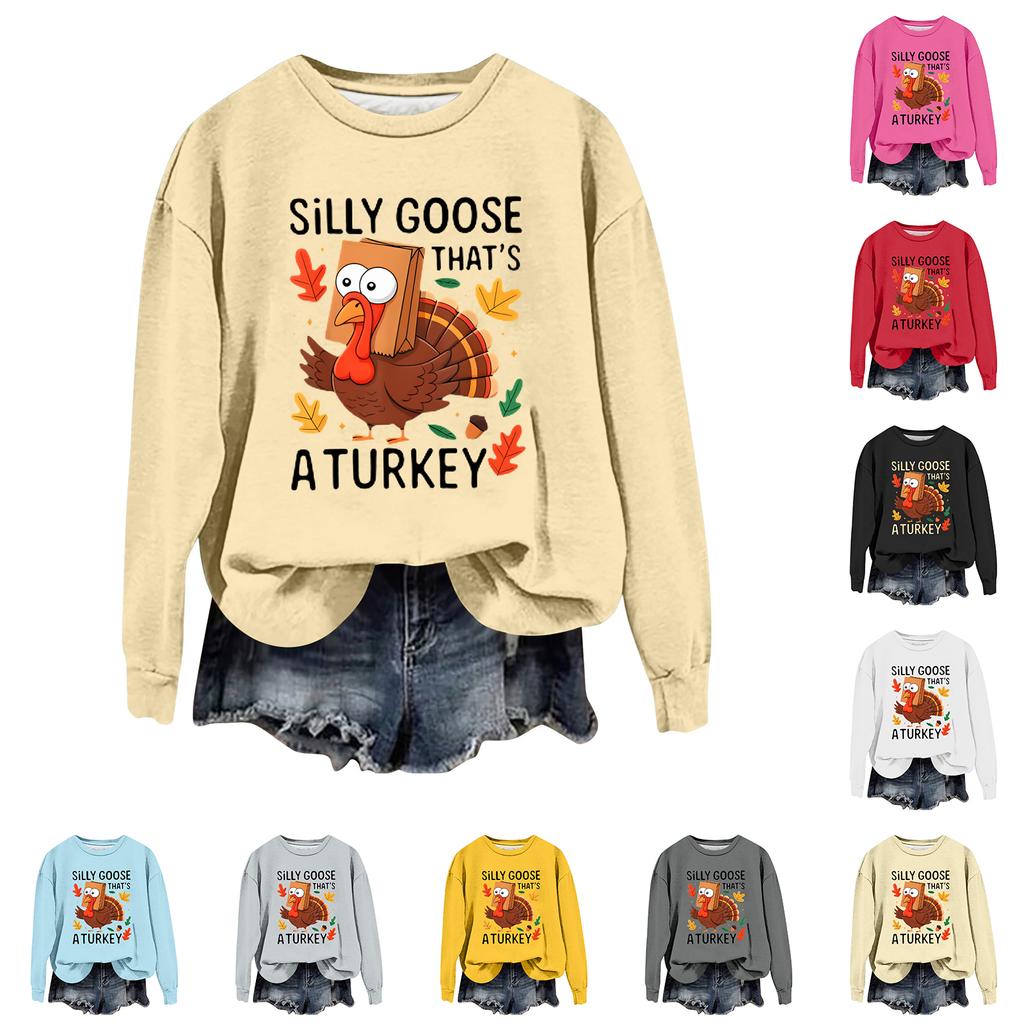 Women's Fashion Casual Long Sleeve Loose  Printed Sweatshirt