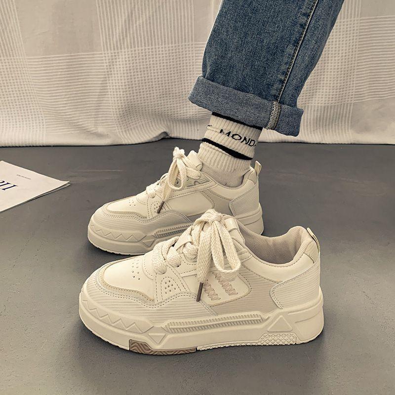 Wheat Ears Popular Little White Shoes Women's Shoes 2025 New Spring and Autumn Season Campus Versatile Platform Leisure Sports Board Shoes Women