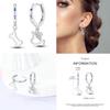 Fashion 925 Silver Luminous Shell Earrings For Women Pave CZ Heart Shape Star Moon Hoop Earrings Engagement Wedding Jewelry