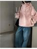 Girls' 2025 Korean Style Fuzzy Hooded Sweater - Autumn/Winter Warm, Loose Pullover