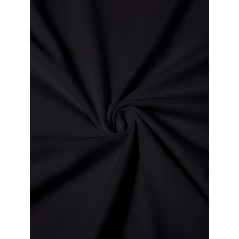 Womens Plus Size 70S Vintage Pattern Oversized T Shirt Black Stretchy Casual Round Neck Machine Washable Fashion Top