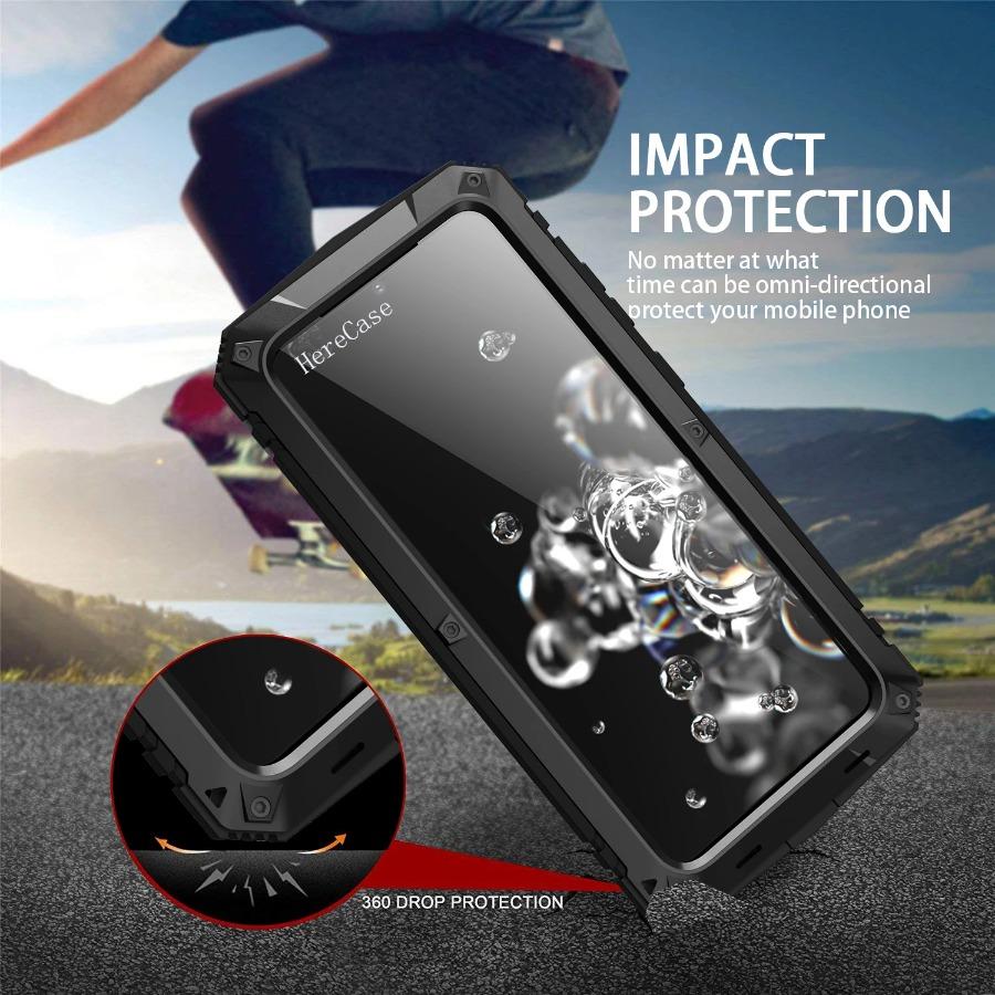 Custodia Robusta in Metallo con Protezione Schermo per Samsung S26 S25 Edge S24 S23 S22 Ultra S21 Plus Cover Militare in Alluminio Antiurto
