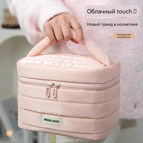 2025 Women s Travel Makeup Bag Large Capacity Waterproof Cosmetic Organizer Portable Brush Pouch black