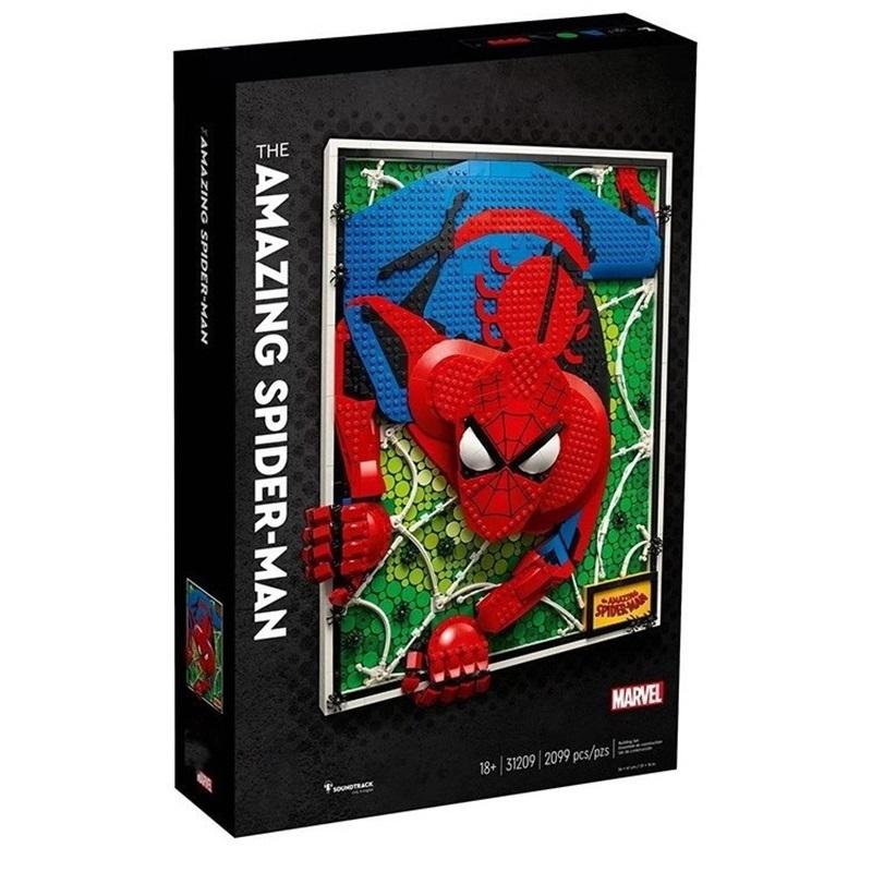 Compatible with Lego 31209 Art Creative Series Amazing Spider-Man 3D three-dimensional painting assembled building block art ornaments