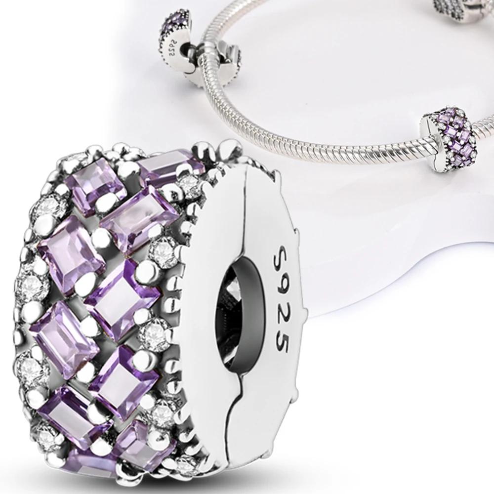 Copper Purple Series Butterfly Flower Iris Rubber Stopper Safety Chain For Women'S Bracelet Diy Jewelry Gift