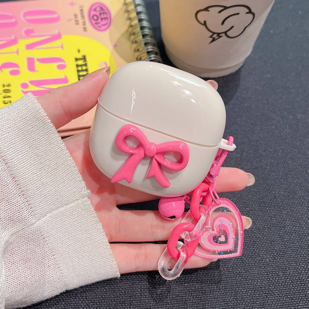 3D Bow Love Retro Earphone Case for Xiaomi Redmi Buds 6 Lite Bluetooth Headphone Charging Box Soft Cover Protective Case