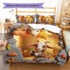 goat Pattern Bedding Quilt Set Quilt Cover Pillowcase Home Decoration Birthday Gift (1 * duvet cover + 2 * pillowcase, without core)