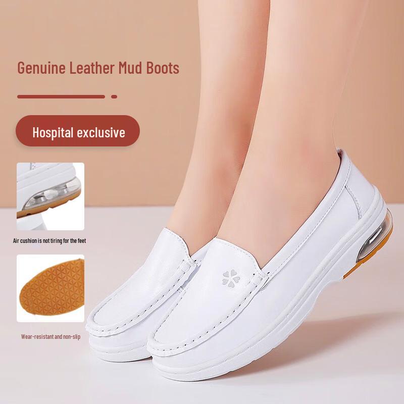 Women s Breathable Genuine Leather Nurse & Work Shoes 36
