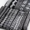 Traditional Ethnic Lace Trim with Black & White Patterns for Clothing, Carpets, & Accessories