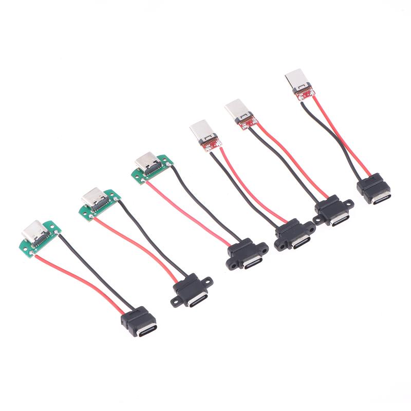 1/3Pcs 3A 5V Usb Female Base Type-C Socket And Female Usb Male Charging Socket Power Socket With Cable Connector