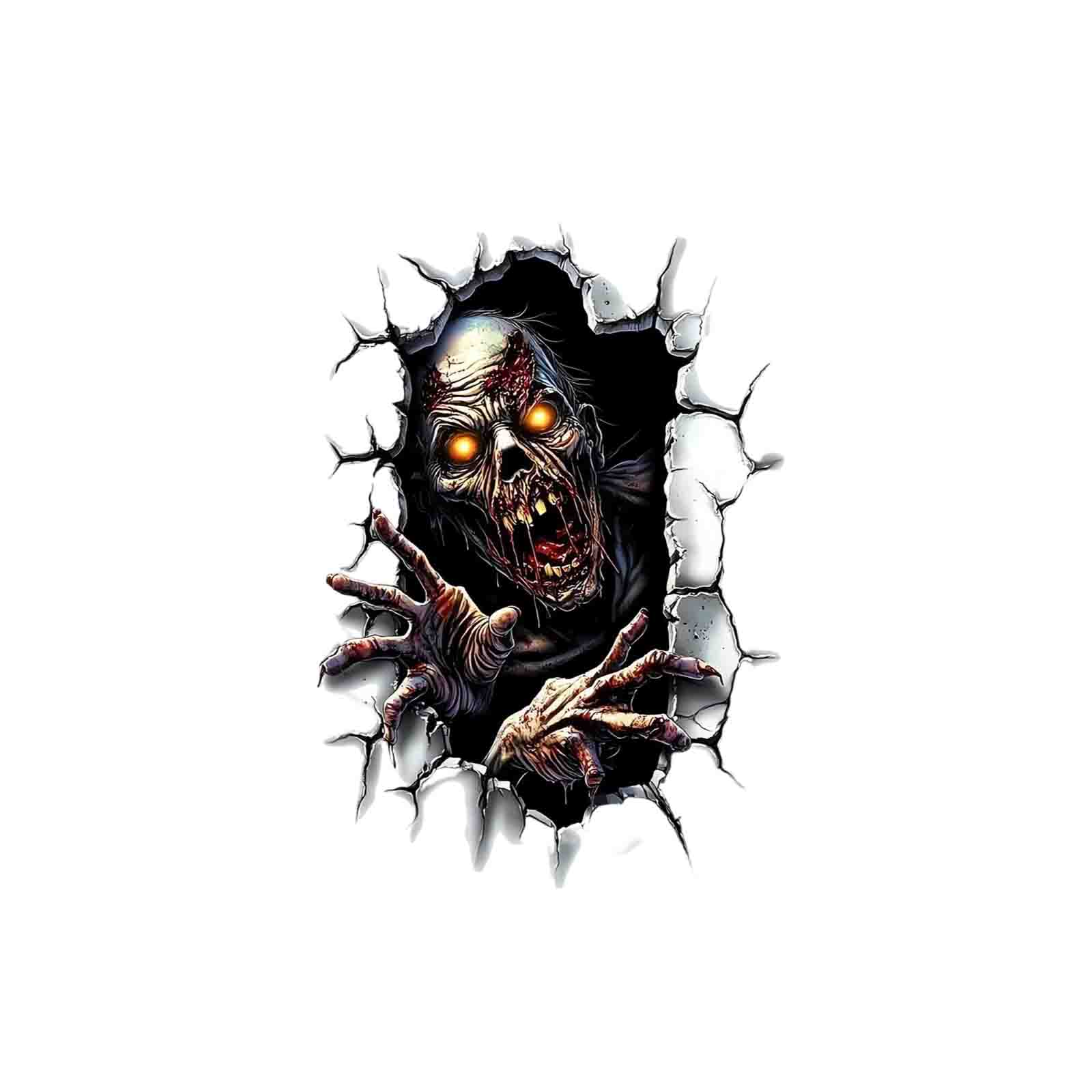 

Self Adhesive Horror Wall Decal Creepy Undead Figure Sticker for Living Room Bedroom Party Scene Decoration Removable Art One Size
