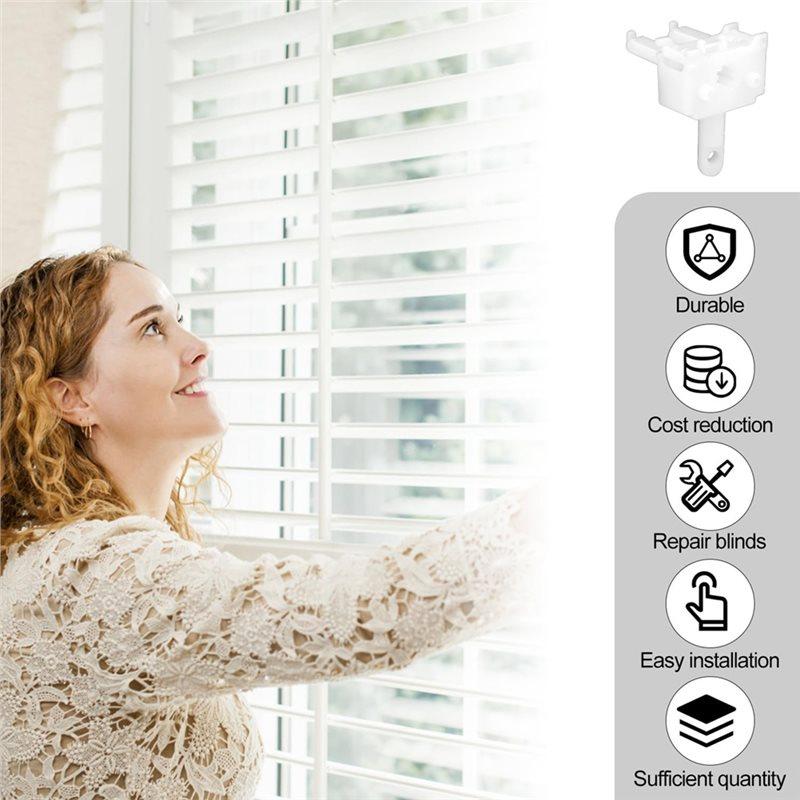 AT19-Vertical Blinds Replacement Parts 2Pcs, Vertical Blind Wand Control White Plastic Repair Accessories Replacement