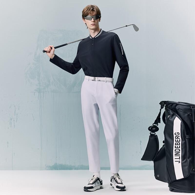J.LINDEBERG Men's Performance Long-Sleeve Polo Shirt 52533Y004