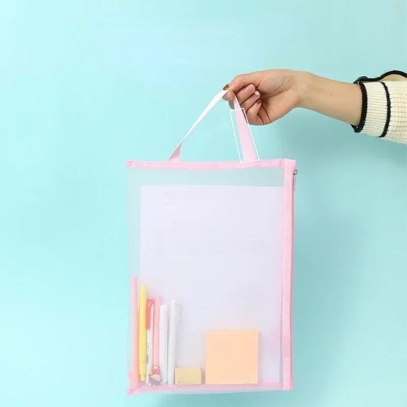 1pc Document Bag Folder for Documents Capacity A4 Zipper File Pocket Storage Organizer Office School Supply Waterproof