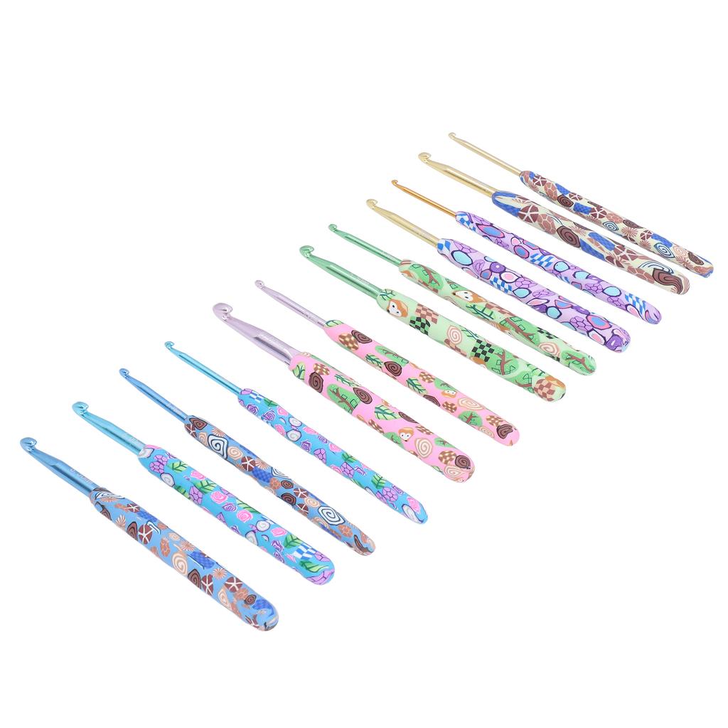 12Pcs Crochet Hooks Ergonomic Soft Handle Aluminum Crochet Needle Kit for Beginners for Crochet