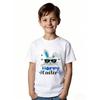 European Sizes Children Girls and Boys Cartoon Style Rabbit Pattern T-Shirt - Stylish Black Background, Trendy Sunglasses Rabbit, Hoppy Easter Design