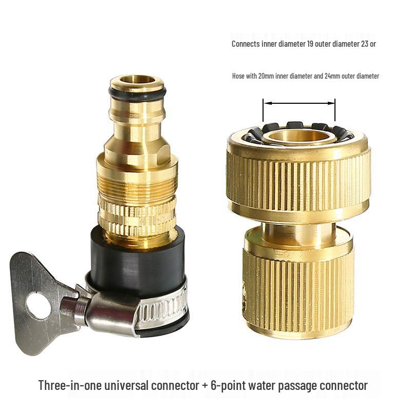 Universeller Kupfer-Wasserhahn-Adapter & Schnellkupplung für Schläuche