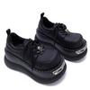 Metal Decoration Round Toe Thick Bottom Platform Chunky Heels Women Pumps Lace Up Black Ins Fashion Y2K Punk Street Ladies Shoes