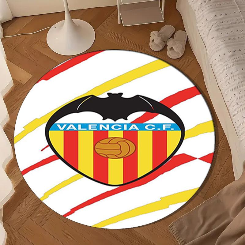 Valencia Cf Crest Design Round Mat, Anti-slip Circle Carpet Chair Rug For livingroom,Bedroom, Doormat Home Decor Gift Christmas Gifts