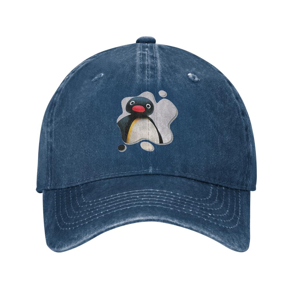 Pingu Pinga Penguin Tv Denim Fabric Cap Casual Baseball Caps Adjustable Hat Summer Unisex Baseball Hats