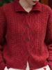 2025 Autumn/Winter Women's Versatile Lapel Cable Knit Wool Cardigan - Loose Slimming Fit Sweater