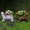 Cute Turtle Succulent Planter Resin Craft Mini Garden Decor Animal Pottery