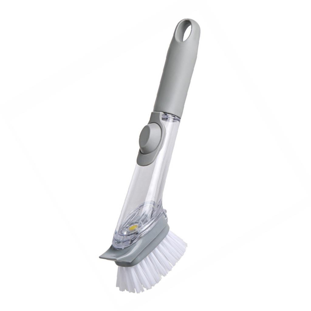 Long Handle Pot Brush Stick Proof Hydraulic Auto Soap Dispensing Pot Scrub Brush for Dishes Kitchen Utensils