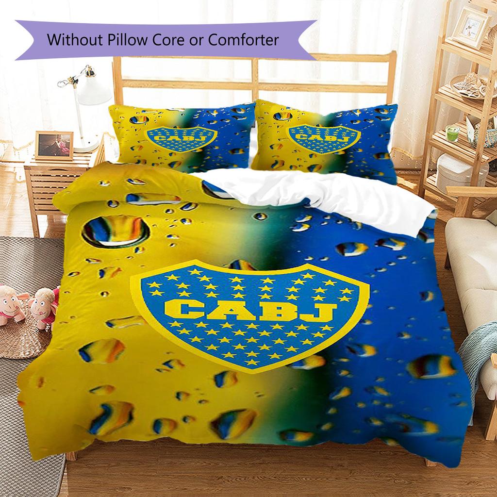 Club Atlético Boca Juniors Pattern Bedding,Quilt Set Quilt Cover Pillowcase Home Birthday Gift(1 * duvet cover + 2 * pillowcase, without core)