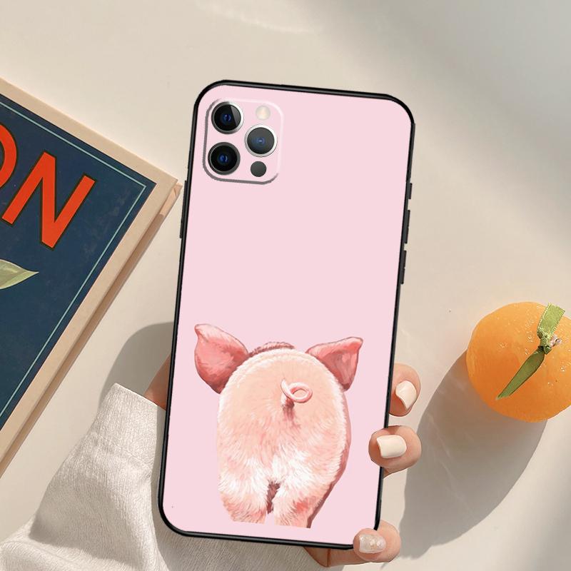 

Cartoon Pig Funda Case For iPhone 16 Pro Max 15 14 11 12 13 Pro Max Mini XR 16e 16 15 Plus Phone Cover iPhone 16e