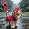 Reversible Dog Raincoat Hooded Poncho Rain Jacket Double Sided Built-in Leash Hole Reflective Safety Strips for Small to Extr 5