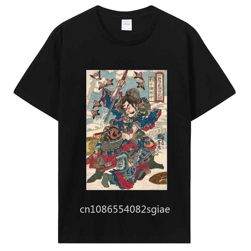 Japanese Aesthetic Retro Vintage Japan Woodblock Art Print T-Shirt Men Cotton Tshirt Tees Tops Harajuku Streetwear