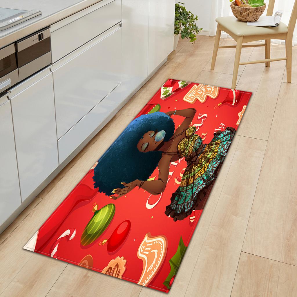 African Women'S Theme Carpet Long Floor Mat Doormat