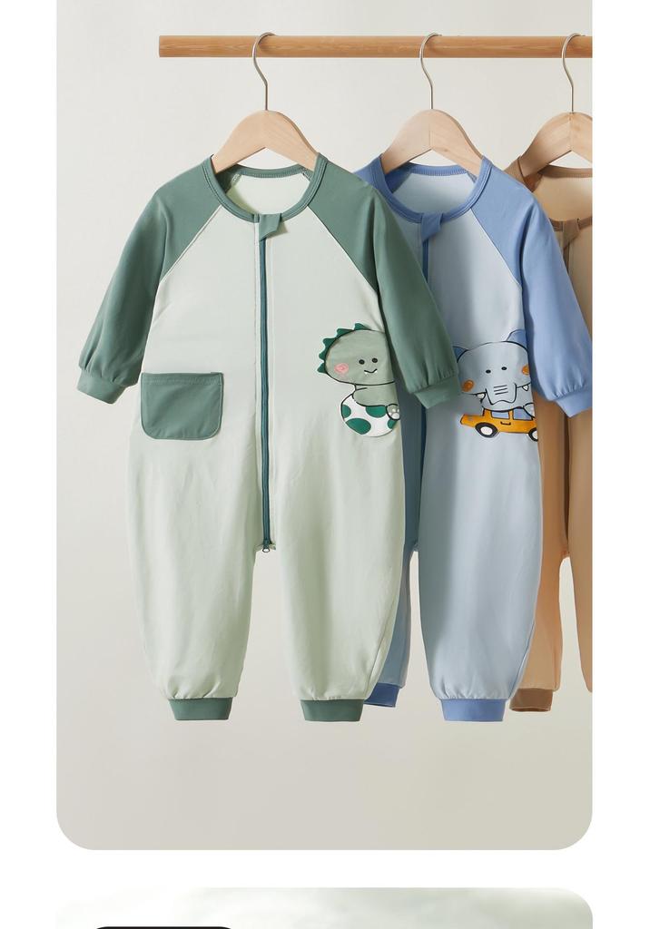 Kids' Cartoon Pajama Jumpsuit - Long-Sleeve Cloud Cotton Sleep Sack for Boys and Girls