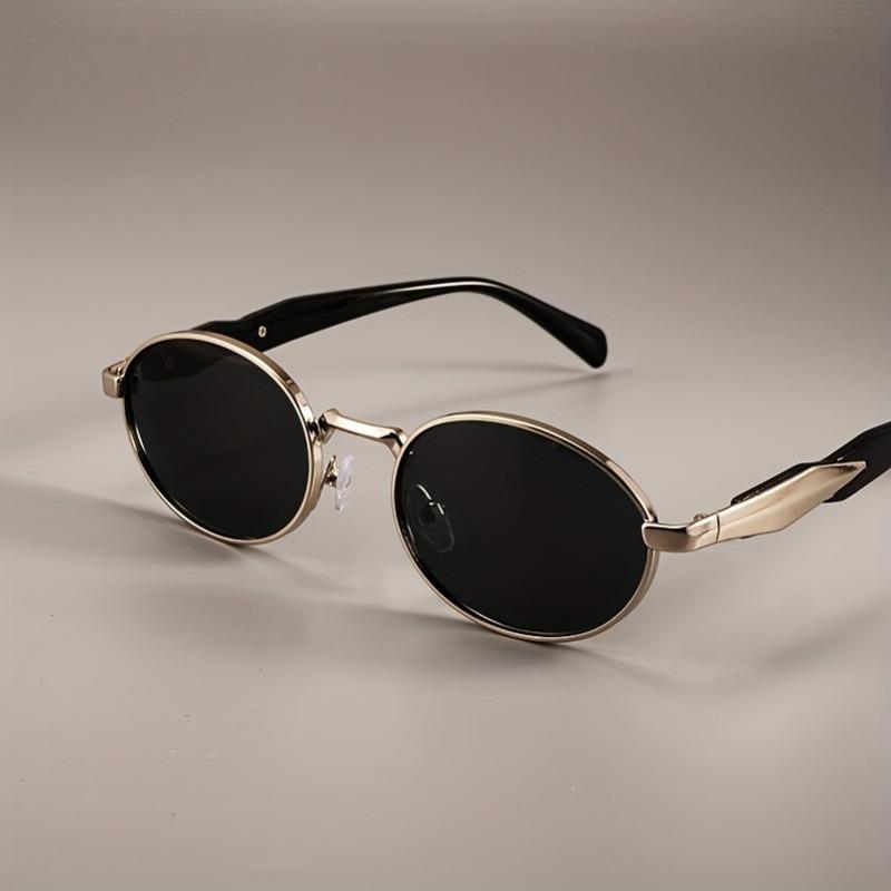 Vintage Oval Fashion Glasses with Black PC Lenses & Zinc Alloy Frame
