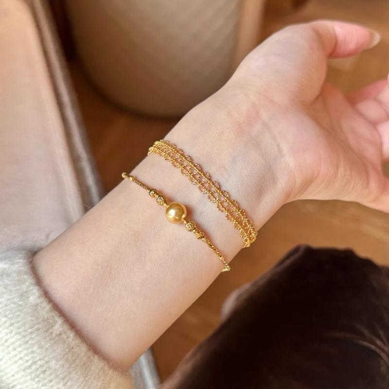 Gold Silver Color Exquisite Lace Adjustable Bracelet for Women's Fashionable Design Sense Metal Geometric Bracelet Jewelry Gift