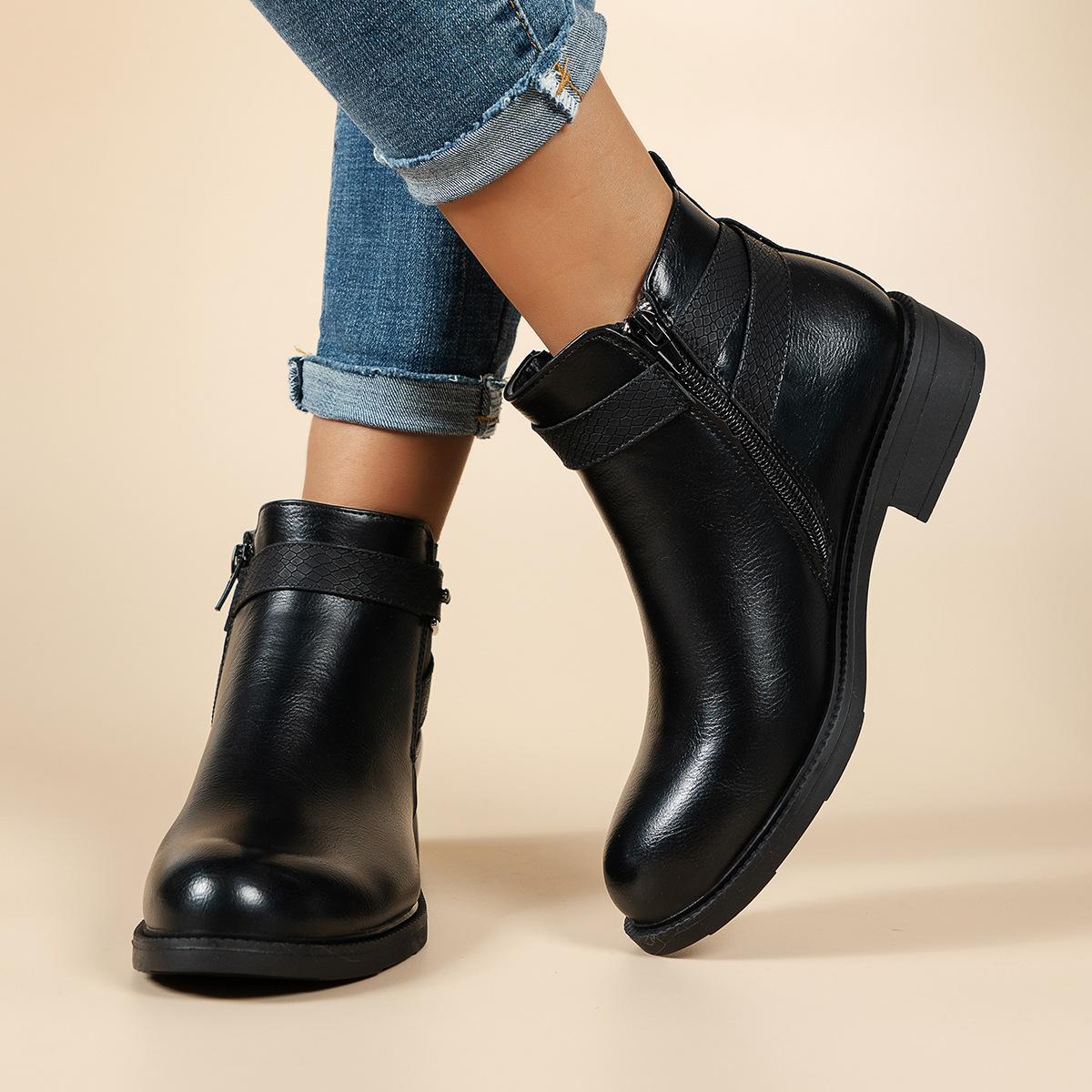 

Женские сапоги осенне-зимней обуви на толстом каблуке и женской обуви большого размера