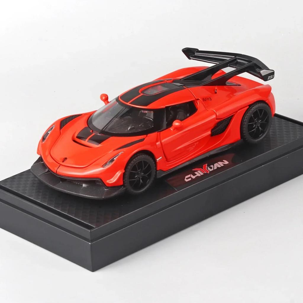 1/32 Koenigsegg Jesko Superauto Vysoká Simulace Kovový Odlévaný Model Auta Z Kovové Slitiny Zvuk Světlo Zpětný Chod Kolekce Dětská Hračka Dárky