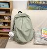 School bag versatile simple solid color college student school bag Korean version ins large capacity casual backpack light travel shoulder bag